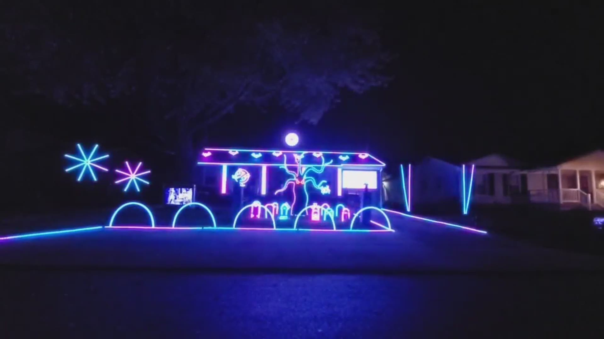You may remember Blue’s Light Show from previous Christmas seasons,’ now they’re back with a Halloween light show for the entire community to enjoy.