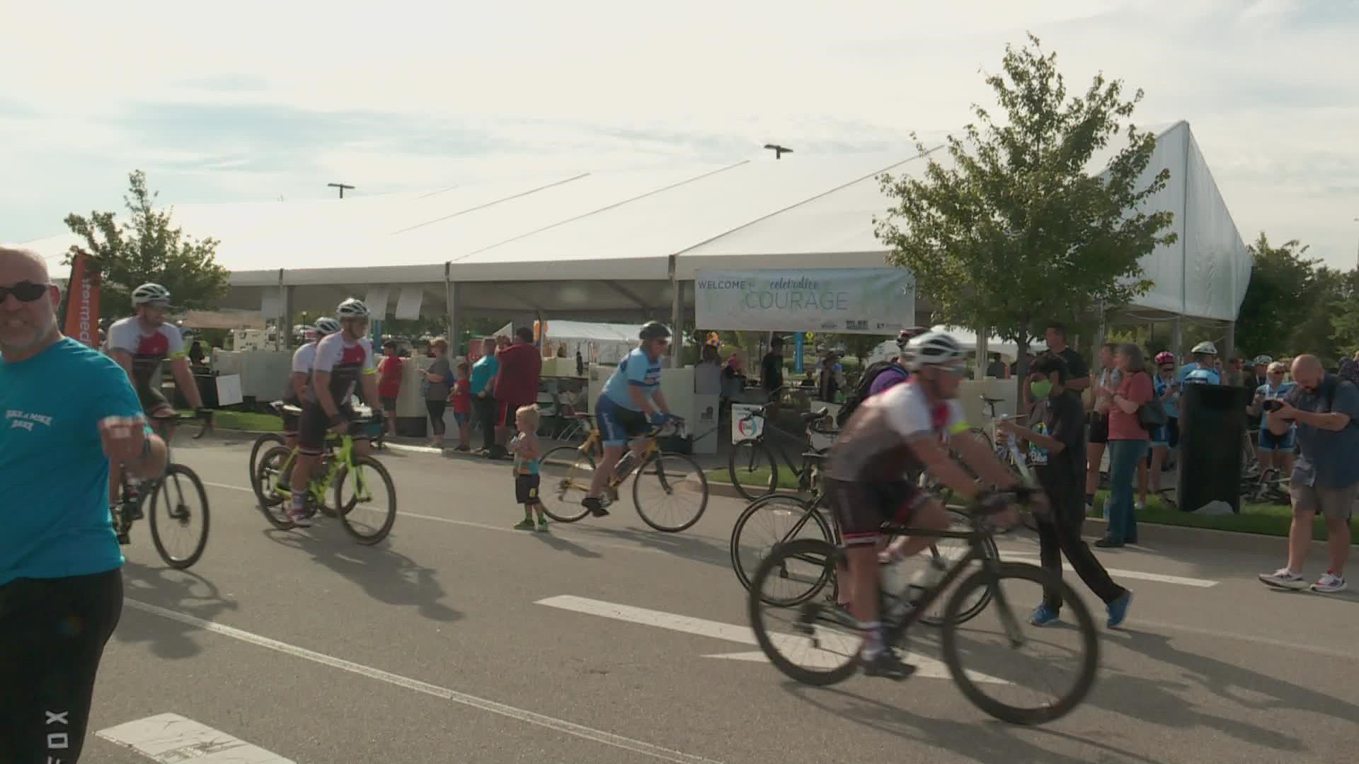 Hundreds of cyclist rode through Louisville in the annual Bike to Beat Cancer. The event, in its 14th year, benefits organizations like the Norton Cancer Institute.