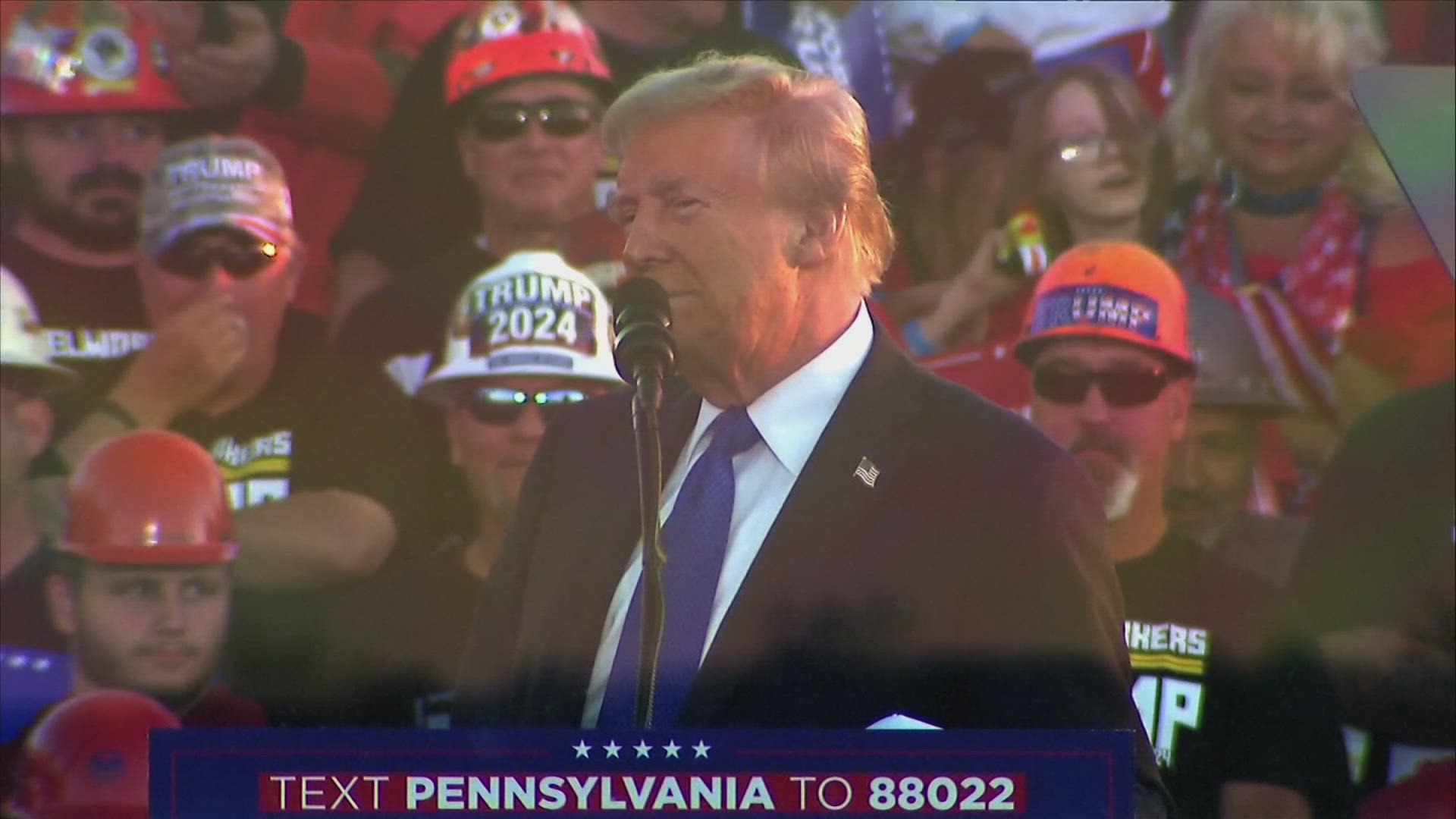 A rally in Pennsylvania took a lewd turn when Former President Donald Trump talked about late hometown golf legend Arnold Palmer.