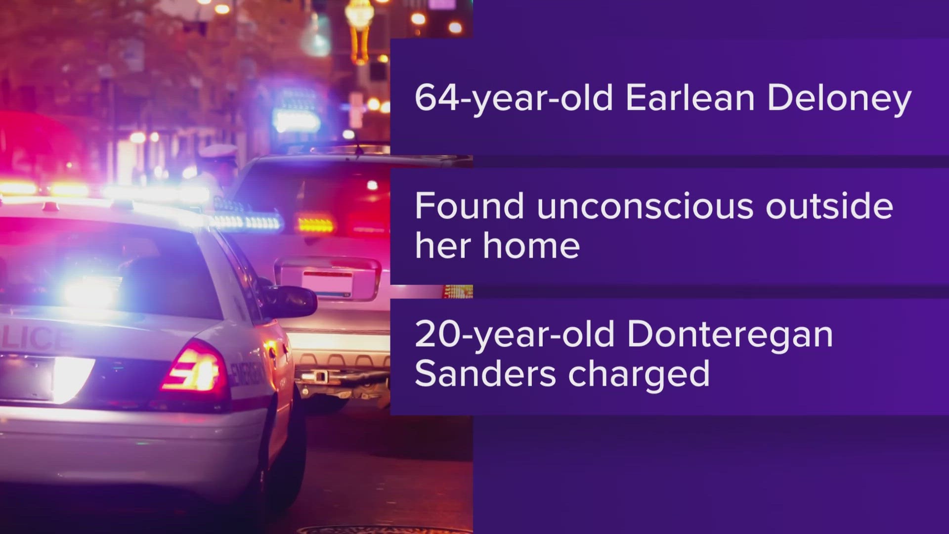 Donteregan Sanders, 20, was arrested in connection to this case, with exact charges pending.