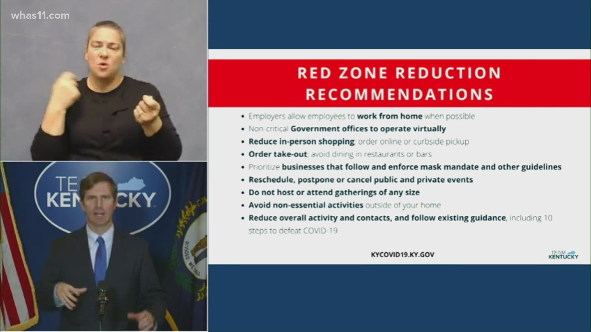 As Kentucky sees a significant increase in COVID-19 cases, the state has issued new recommendations for counties in the red zone.