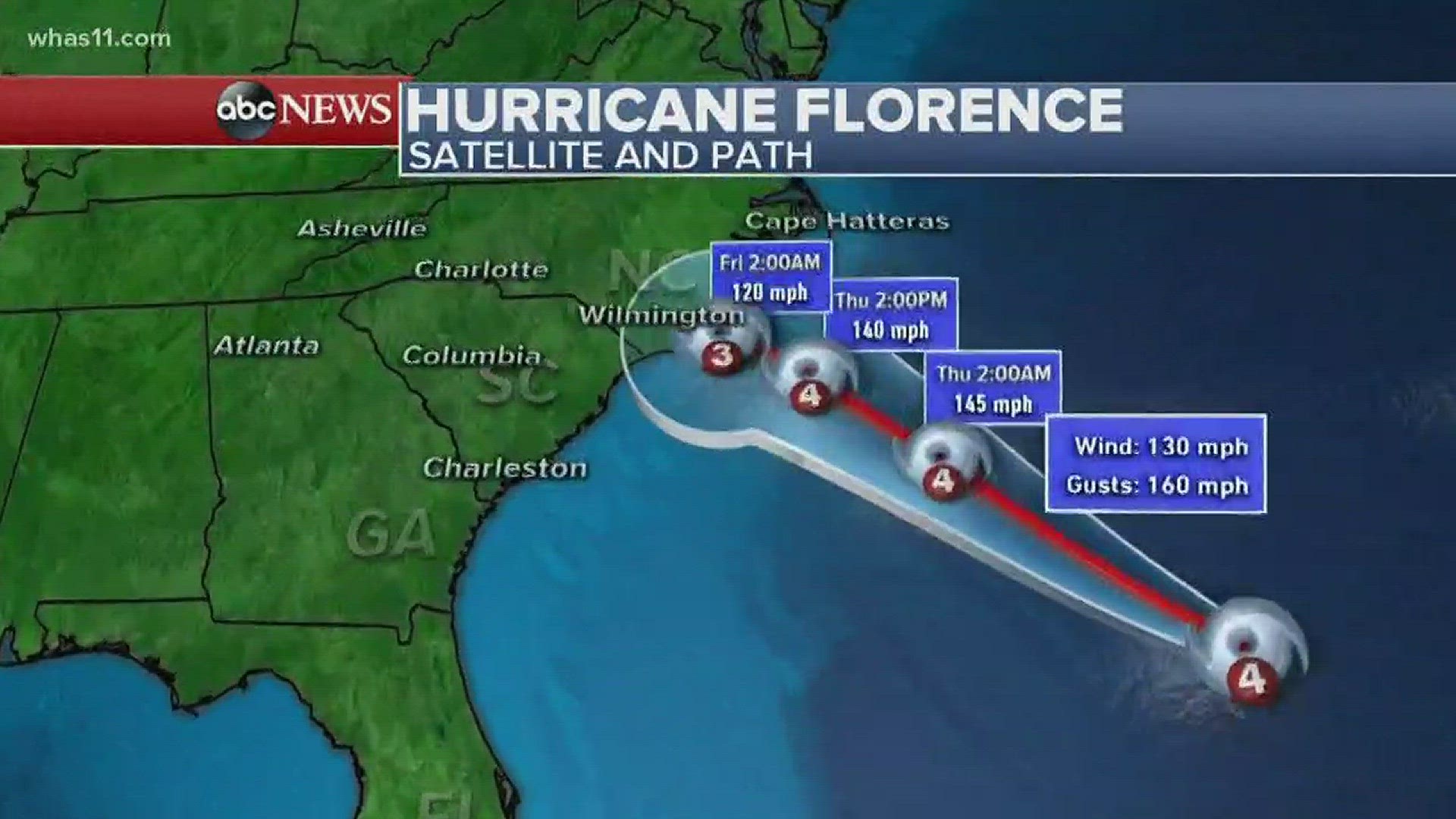 Hurricane Florence, a powerful category 4 storm, is moving closer to the Carolinas.