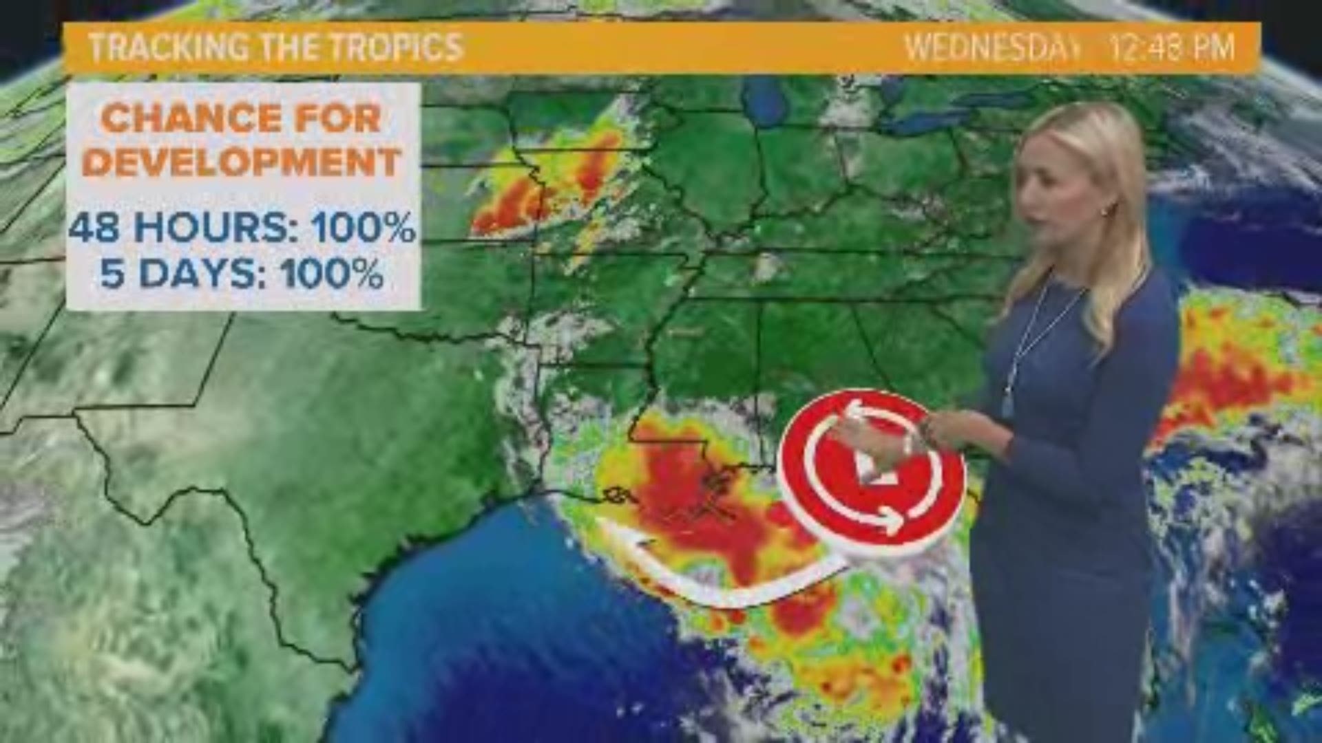 WHAS11's Kaitlynn Fish has the latest on the system impacting the Gulf Coast.