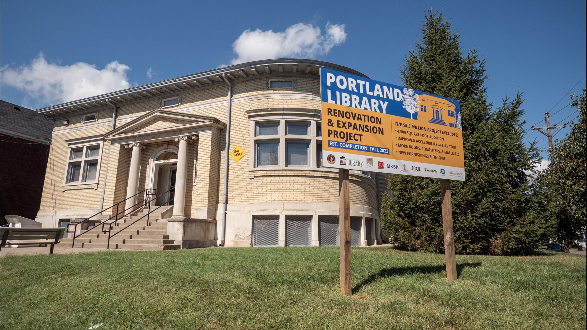 The Portland Library location opened in 1913. Construction is expected to complete in 12 to 15 months.