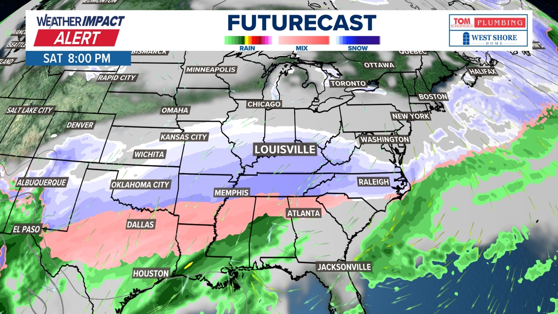 Timing out weekend winter weather headed to Kentucky, southern Indiana | Full forecast
