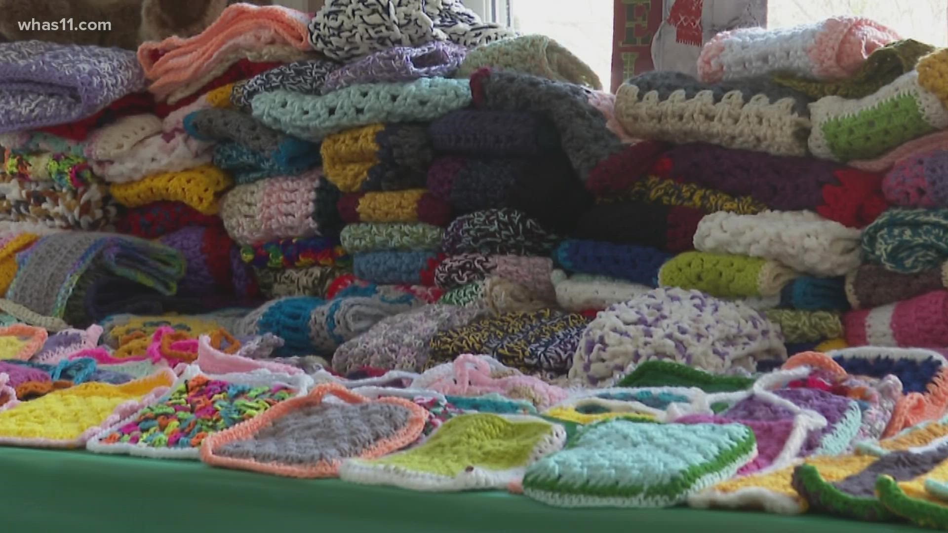 Group gifts crocheted items to Louisville senior citizens