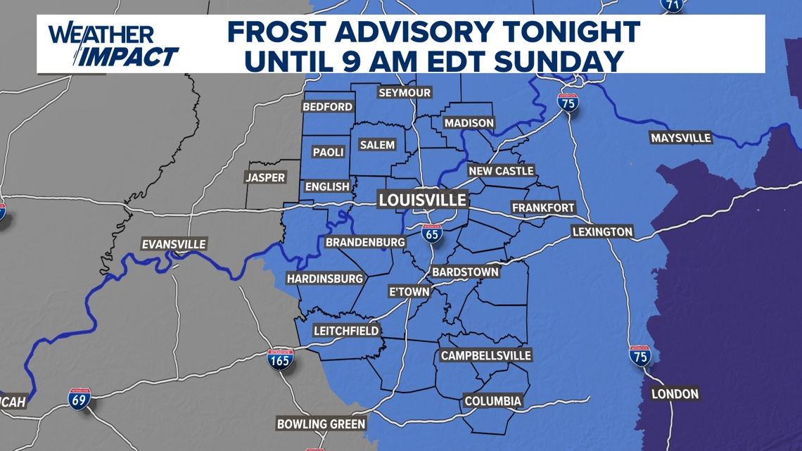 Frost Advisory Saturday into Sunday morning | Weather Impact Alert blog