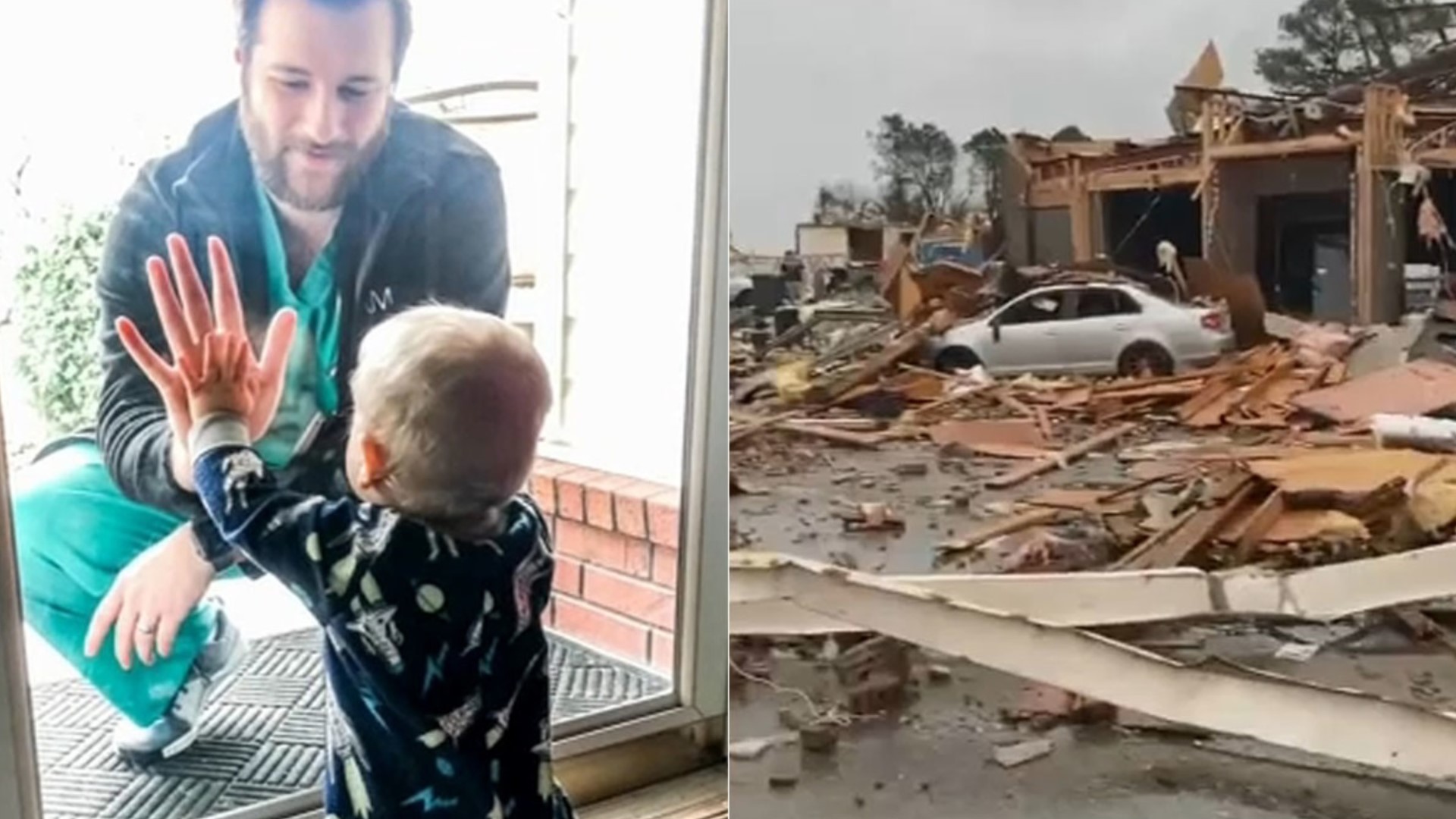 The physician narrowly escaped death on Saturday when a tornado ripped through his community and destroyed his house.