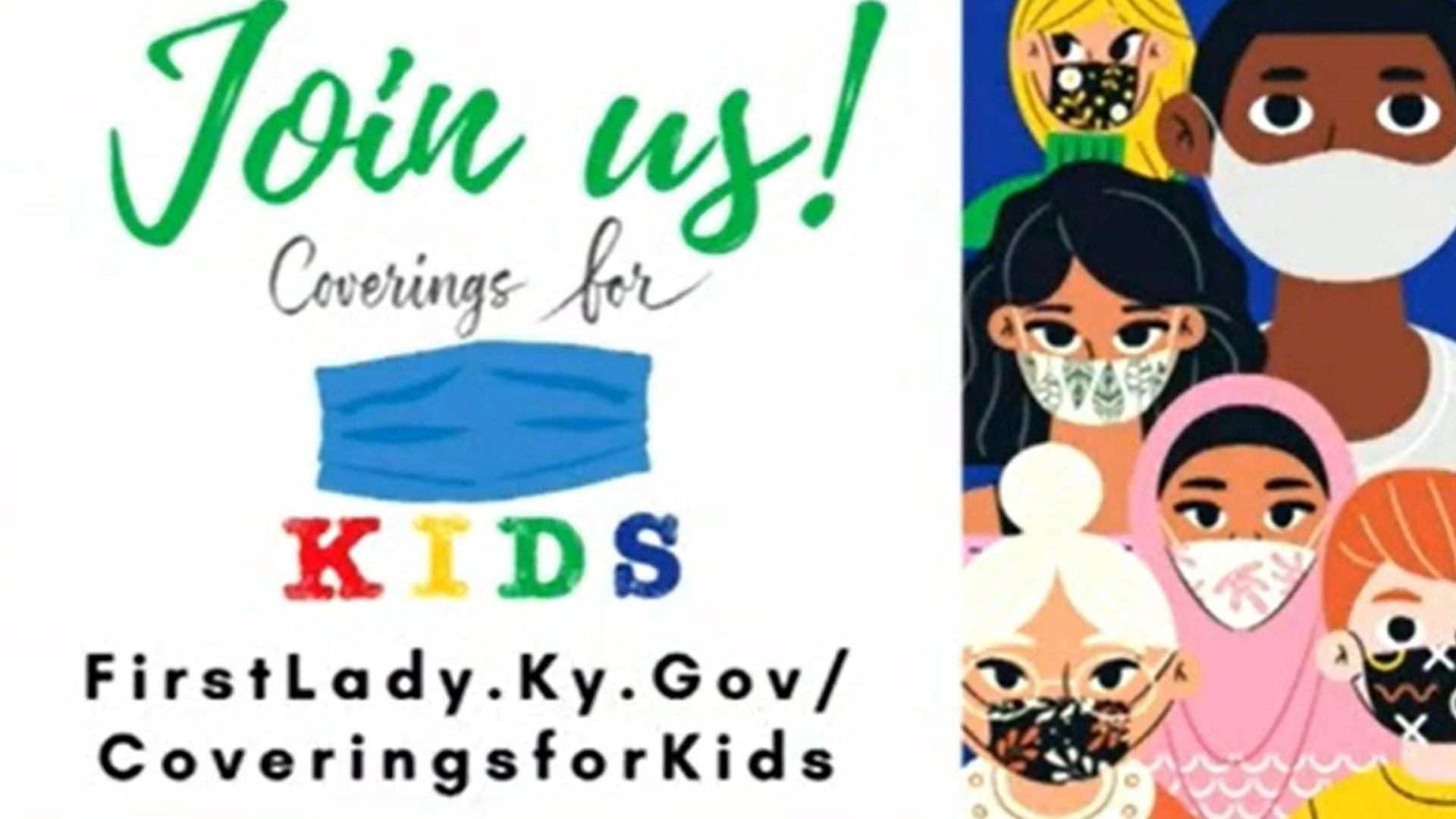 First Lady Britainy Beshear on Tuesday launched a new program, Coverings for Kids. Kentuckians can donate facial coverings directly to school districts.