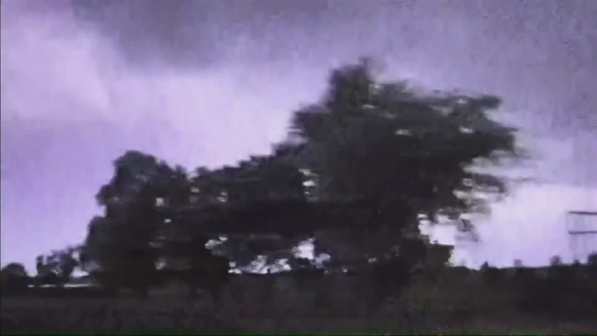 This video from Deer Creek, Oklahoma shows lightning lighting up the sky Monday night.