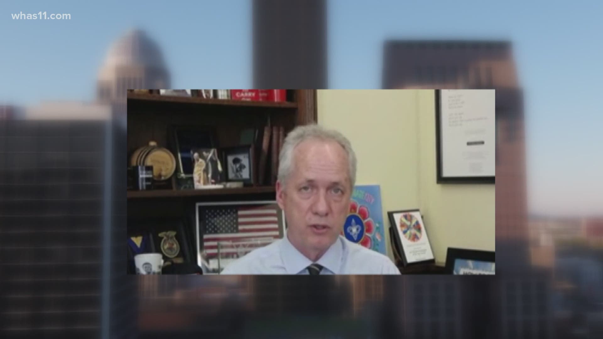 Louisville Mayor Greg Fischer said he will 'never apologize for being anti-racism...and for believing that every citizen deserves to be treated.'