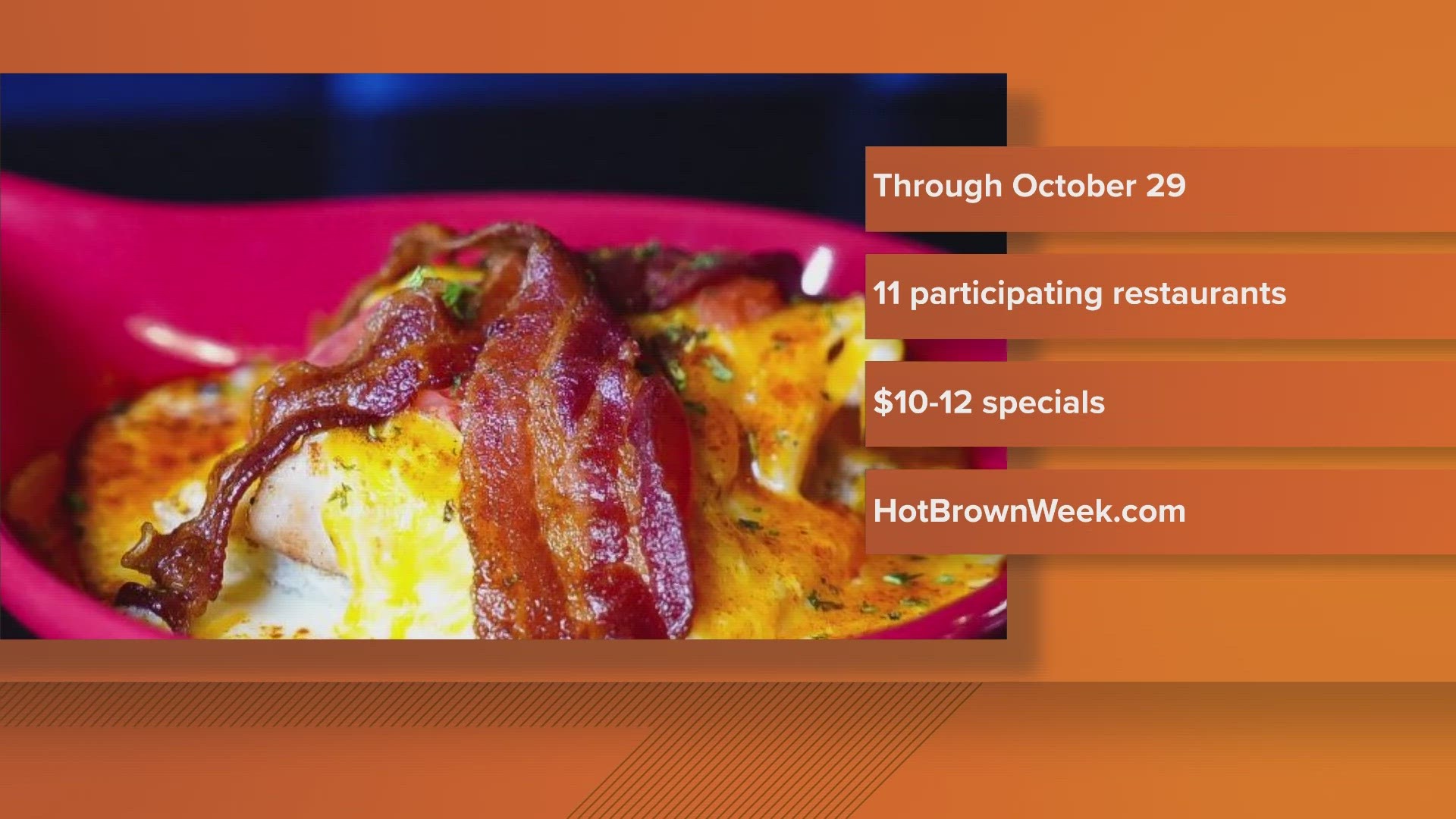 Several local restaurants will be dishing out hot browns for $10-$12 during one week in October. Here's what you need to know.