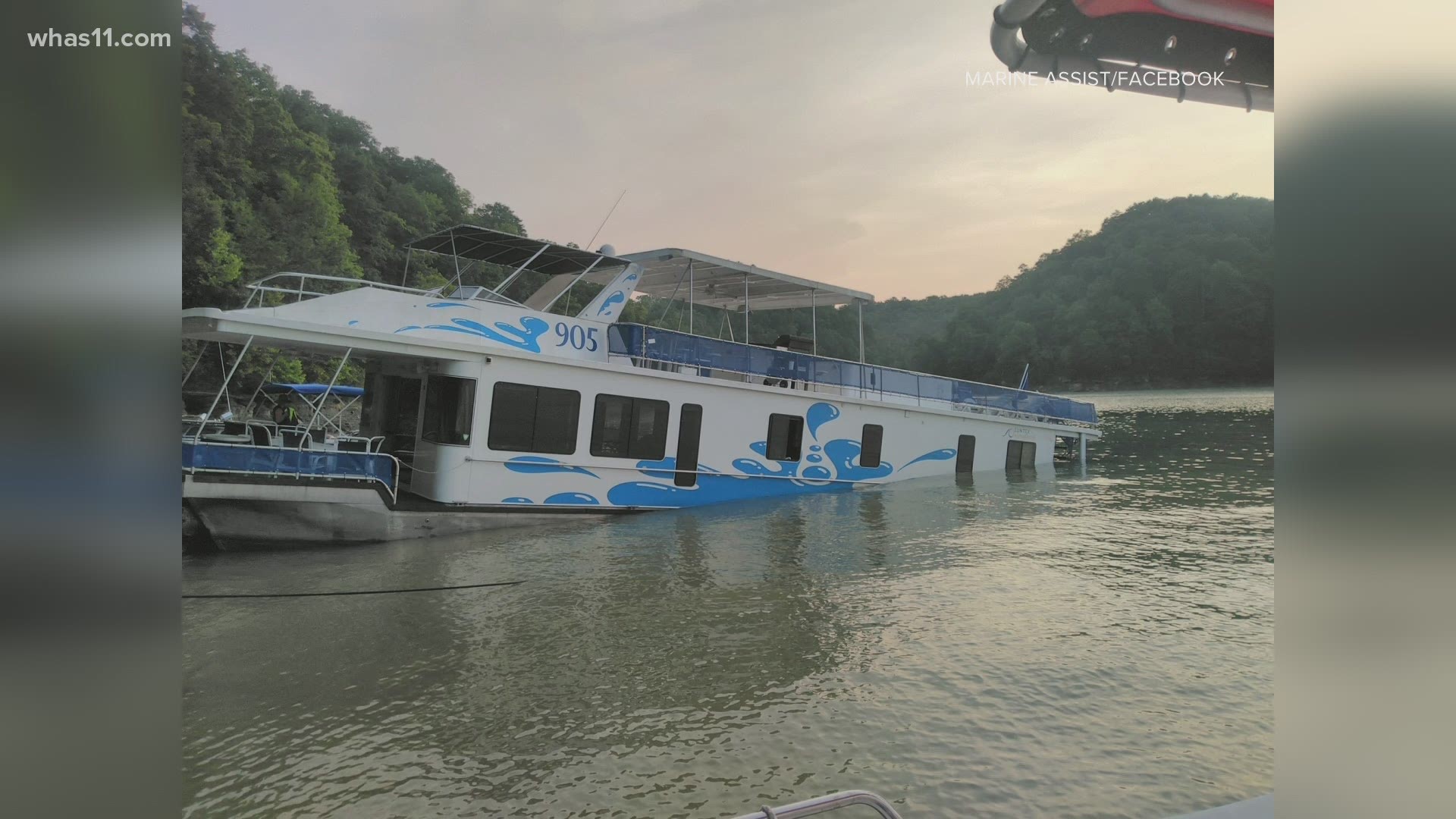 Officials say a micro burst of an oncoming storm damaged two boats during a storm that happened on Monday. No one was hurt.