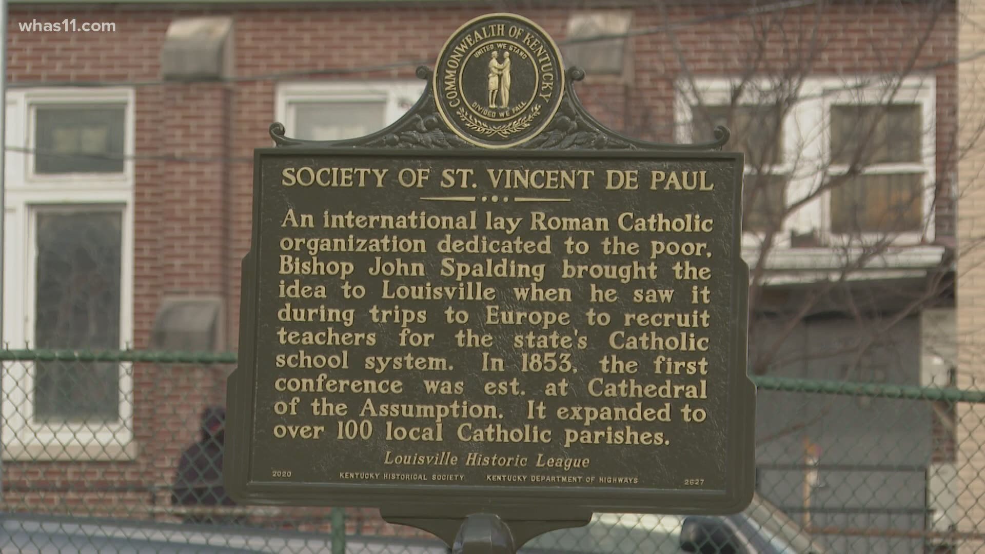 The newest marker tells the story of one of the Society of St. Vincent de Paul and its transition to a non-profit which provides multiple services