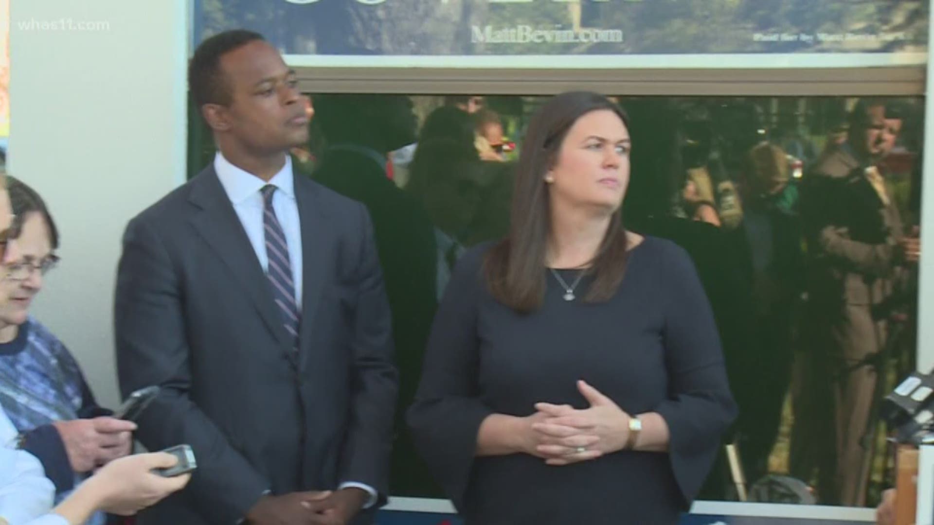 Sarah Huckabee Sanders in Louisville in support of Gov. Bevin as election draws near.