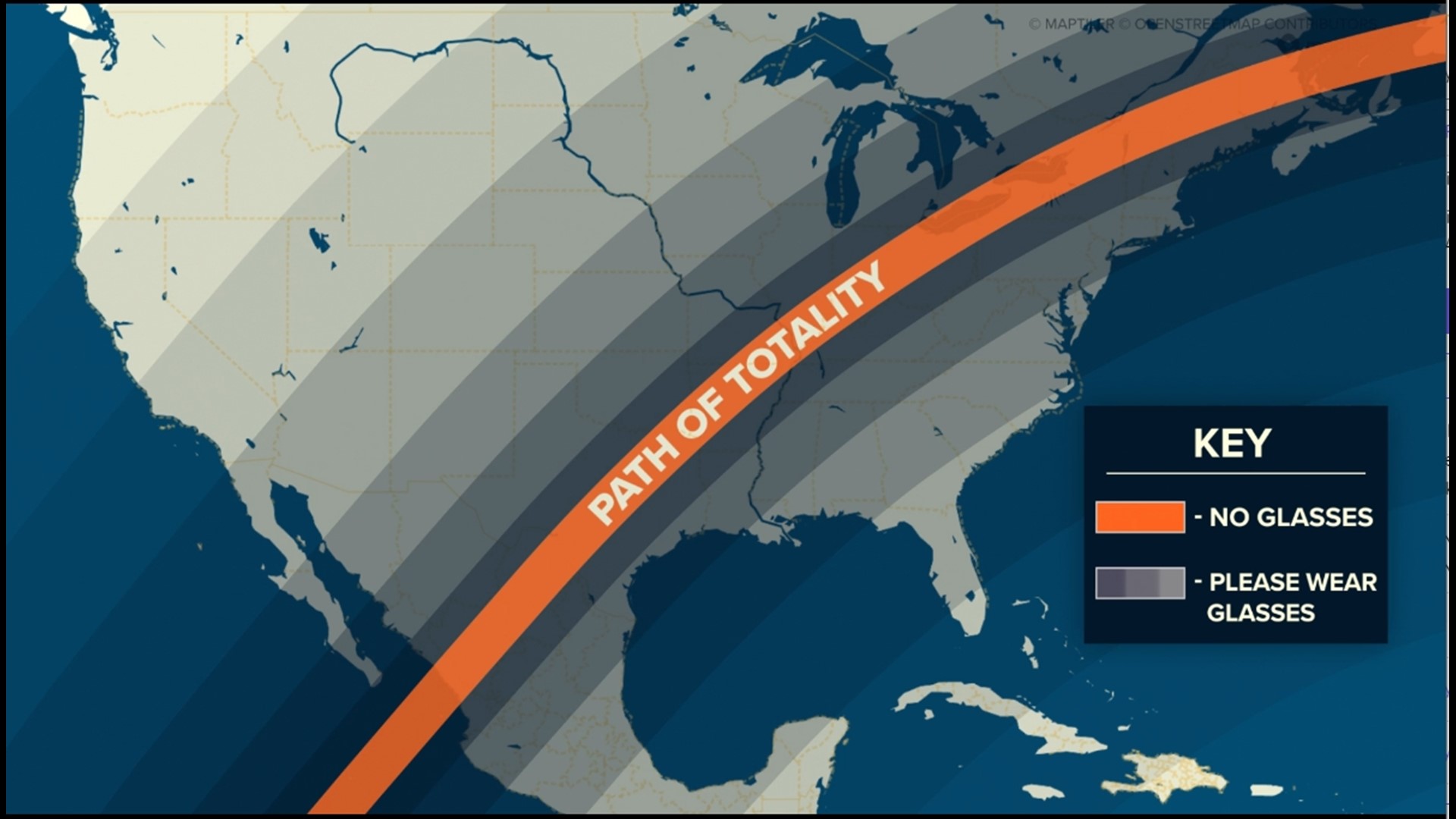 Here's the full path of totality for the upcoming total solar eclipse on April 8, 2024.
