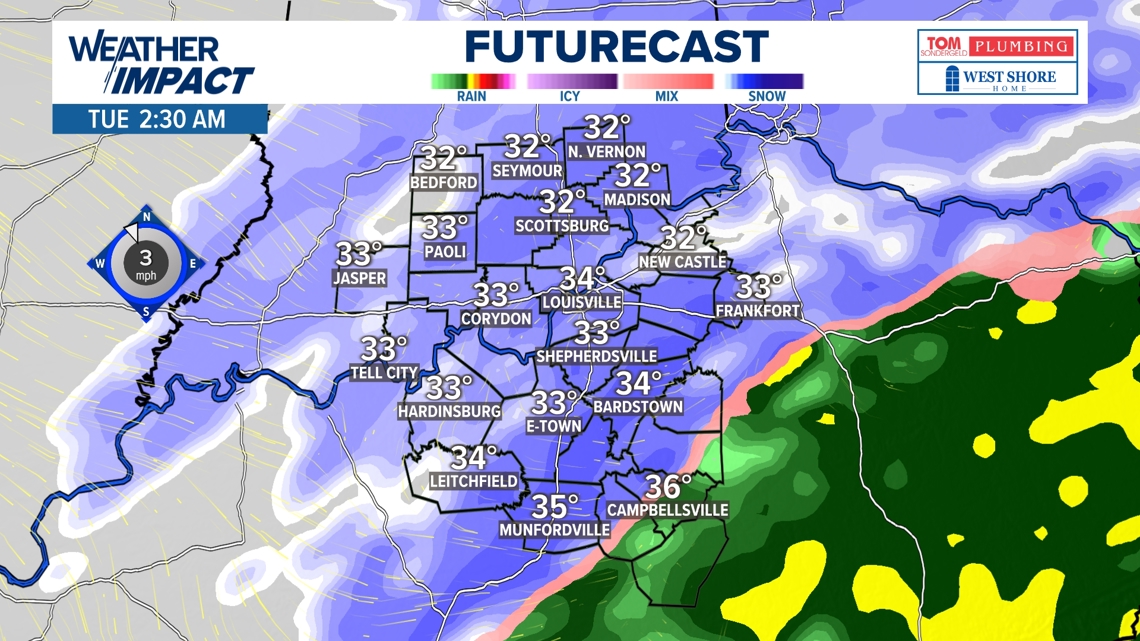 When will it snow? Hour-by-hour timing for Kentuckiana | Weather Impact Alert