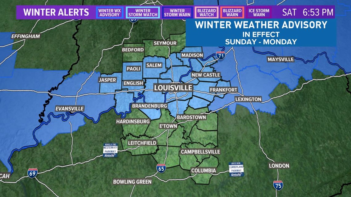 Winter weather advisory issued for Sunday | 0