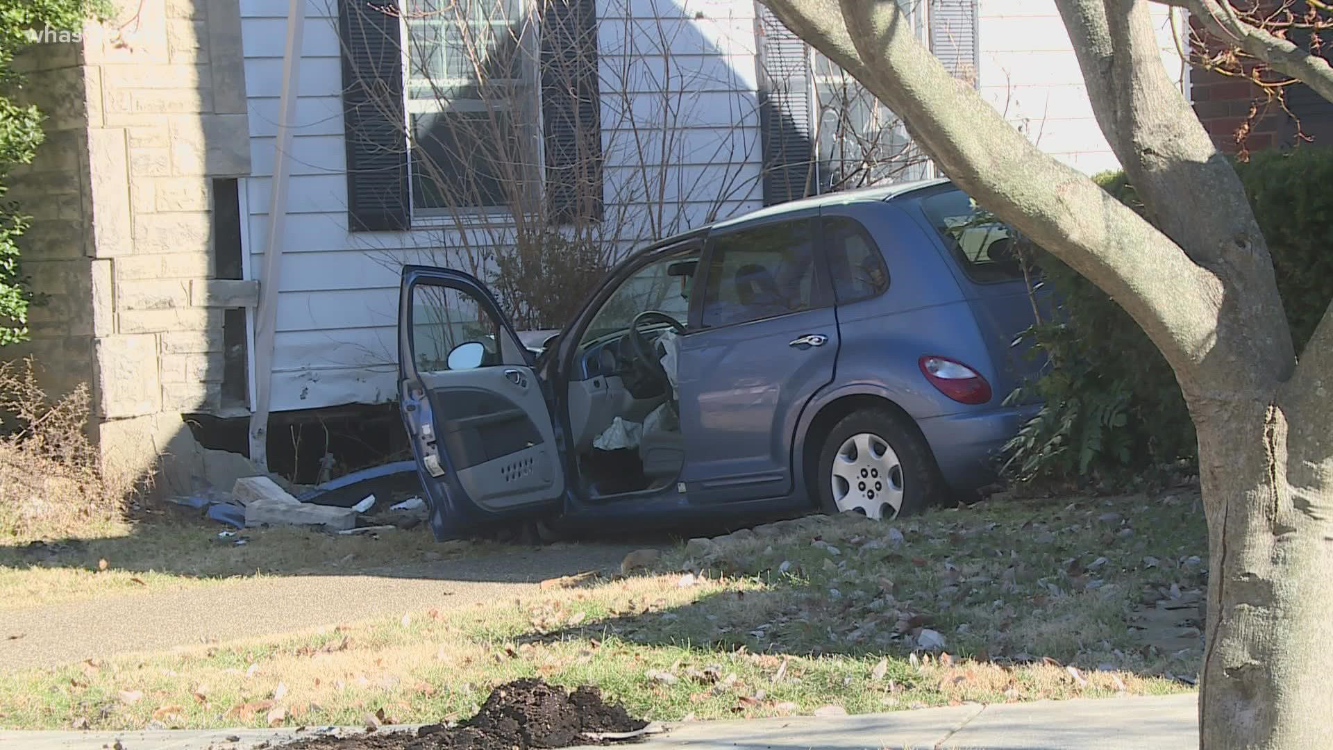 Police said a driver had some type of medical emergency, causing his car to crash into a Winchester Road home on Sunday.