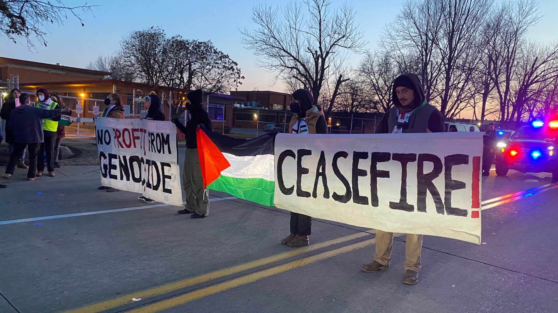 LMPD arrested 15 people participating in a protest calling for ceasefire in Gaza.