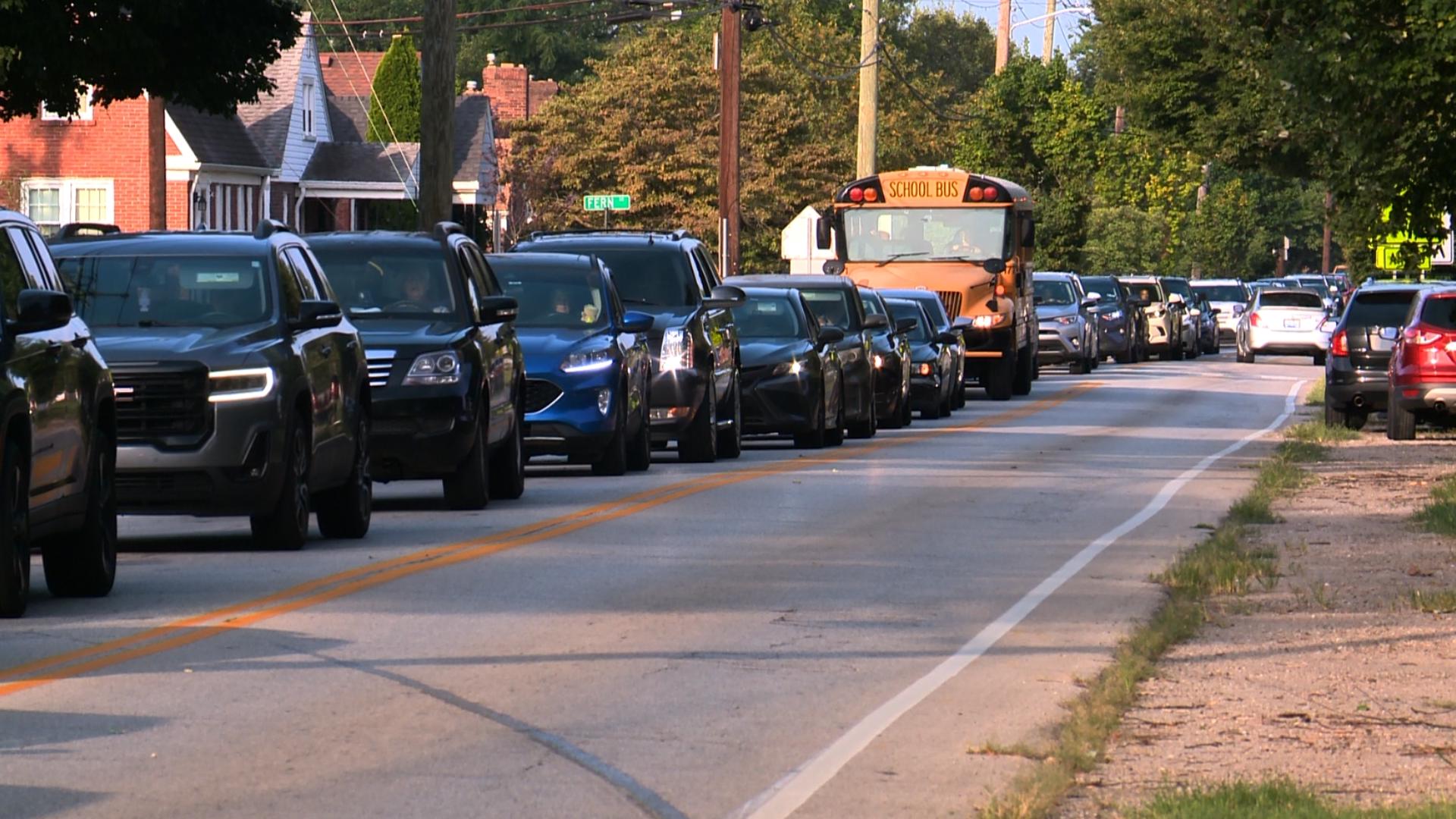 WHAS11 visited several bus stops and schools the morning of the first day of school.