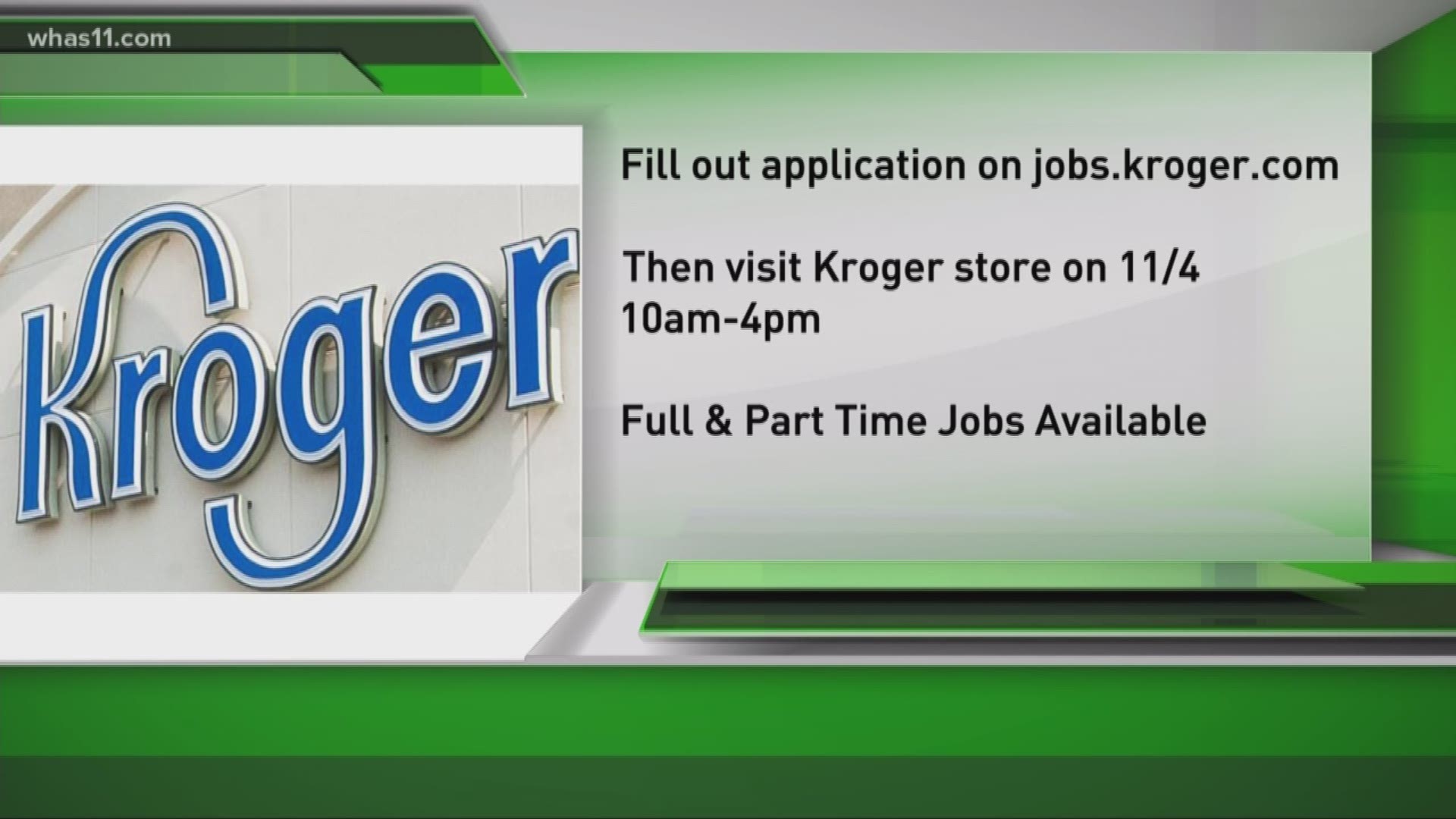 If you are looking for a job then Kroger has an opening for you this weekend!