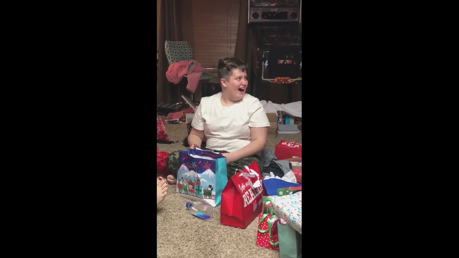 Jimbo Schaffer posted this video of his son crying after he received tickets to UK's bowl game for Christmas to Twitter.