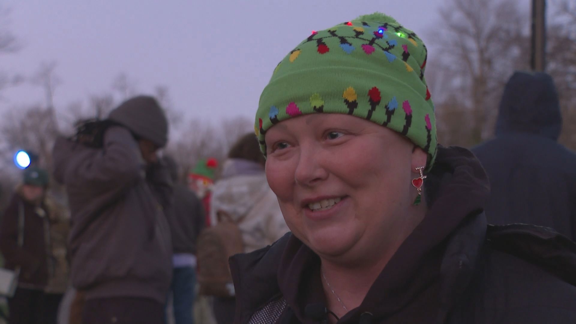 Melissa Stewart is the honorary light switcher for the annual holiday celebration in southern Indiana.