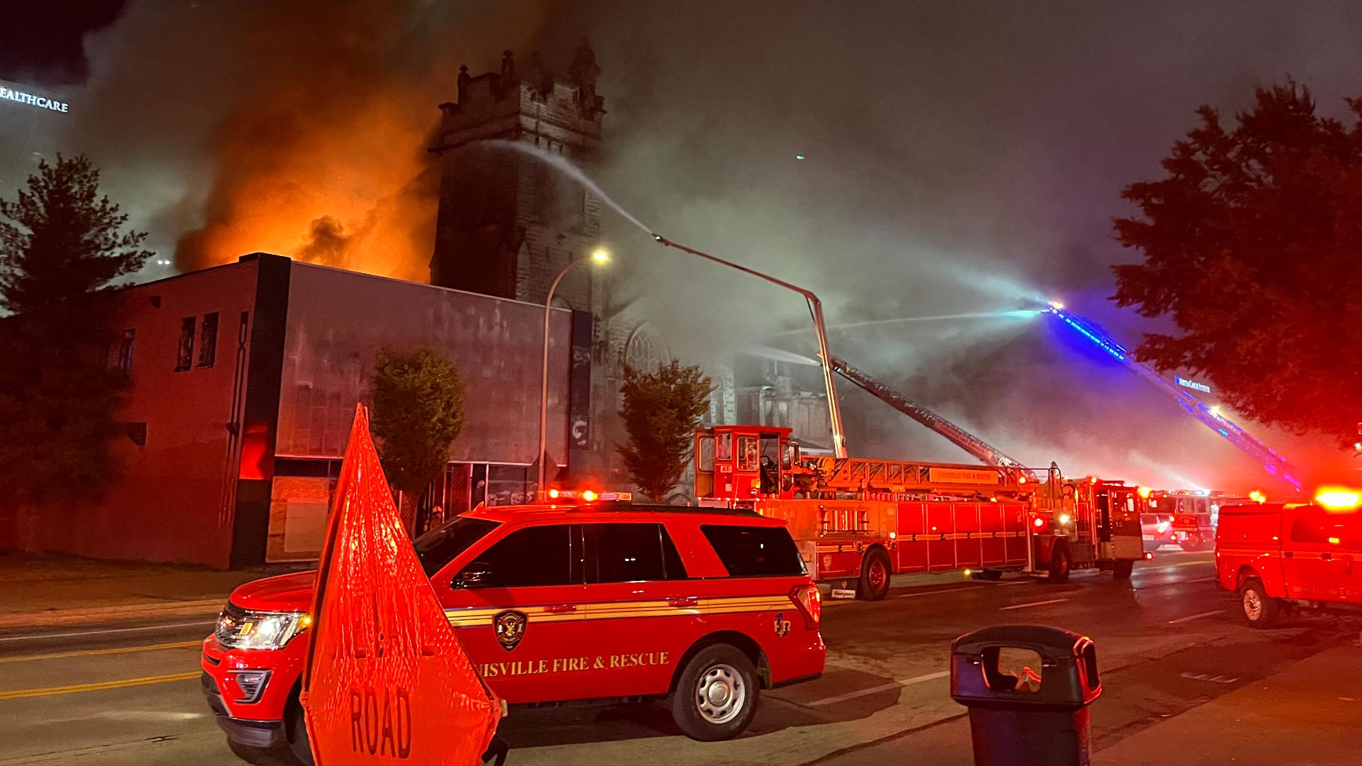 Firefighters battling massive blaze near downtown Louisville