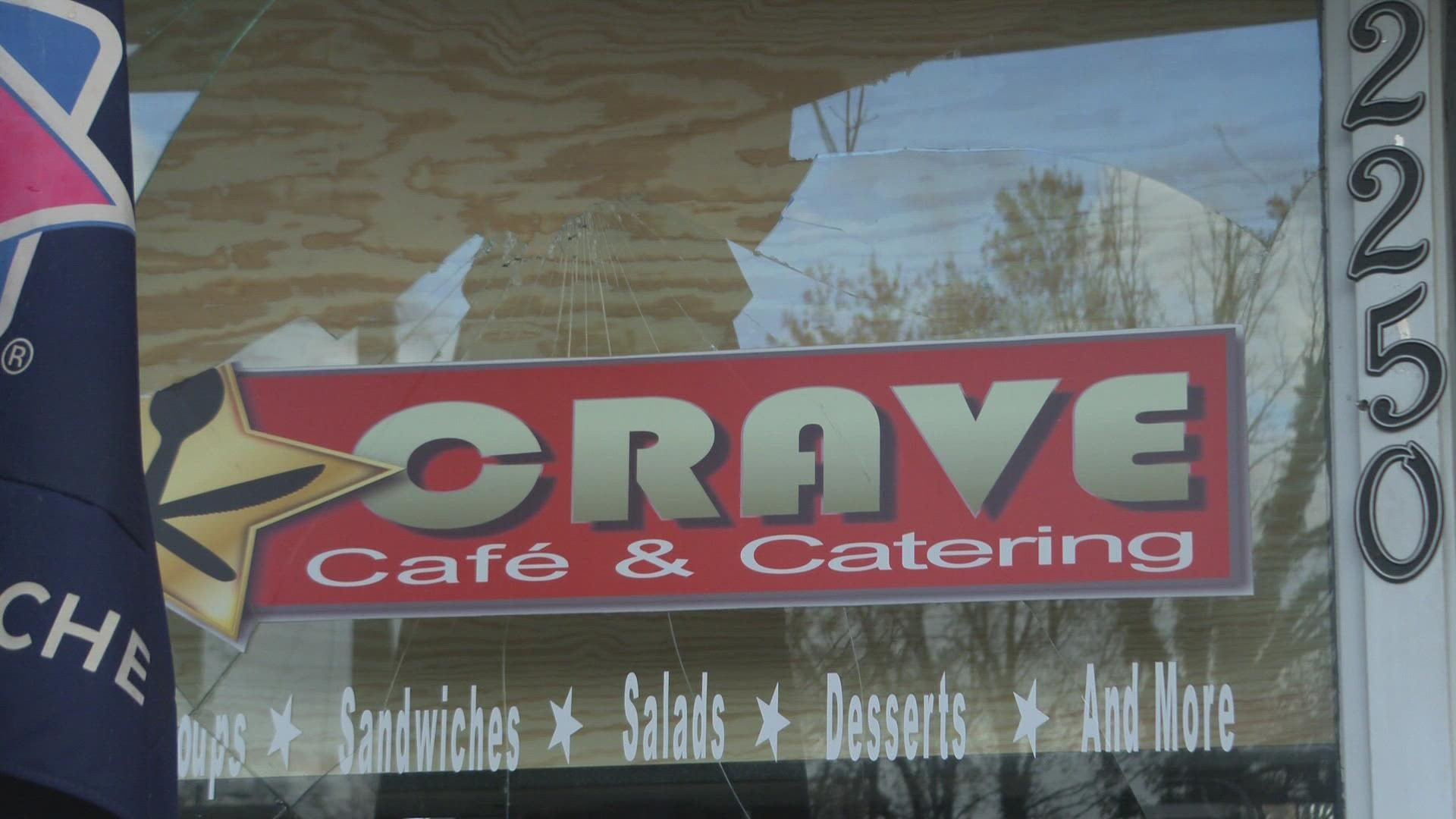Crave Café and Catering was vandalized over Thanksgiving weekend.