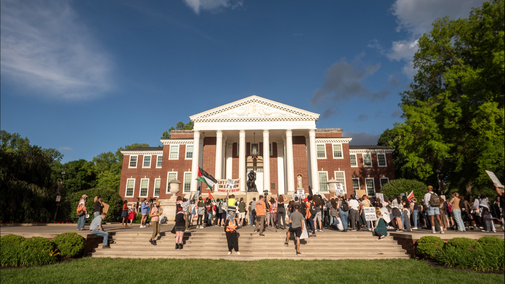 More than 100 students attended the rally and march speaking out against the war in Gaza.