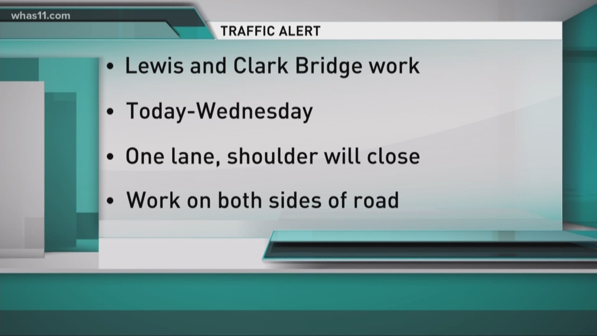 Starting Monday, one lane and the shoulder of the Lewis and Clark Bridge will be closed for maintenance as crews clean drains and bridge joints.