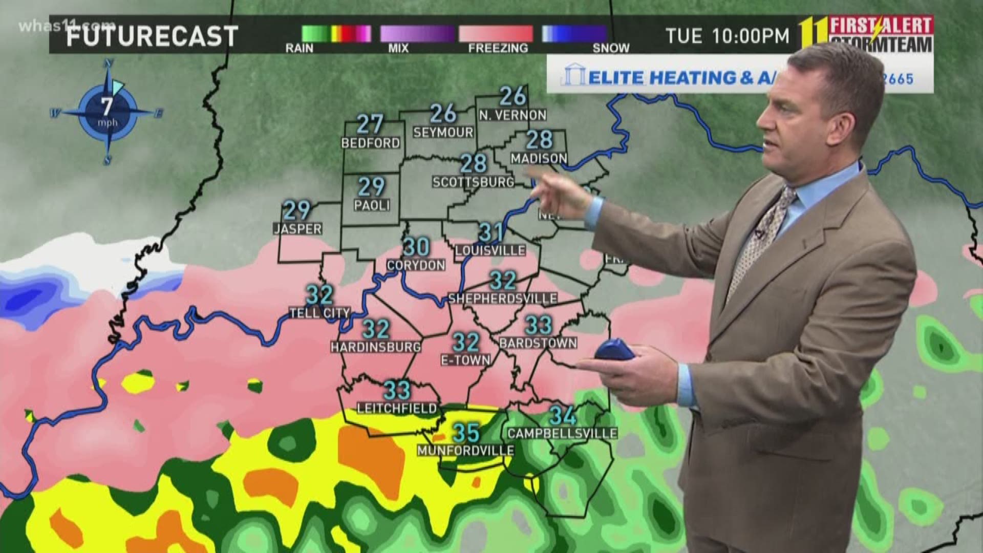 Tracking winter weather coming into the area Tuesday night into Wednesday morning