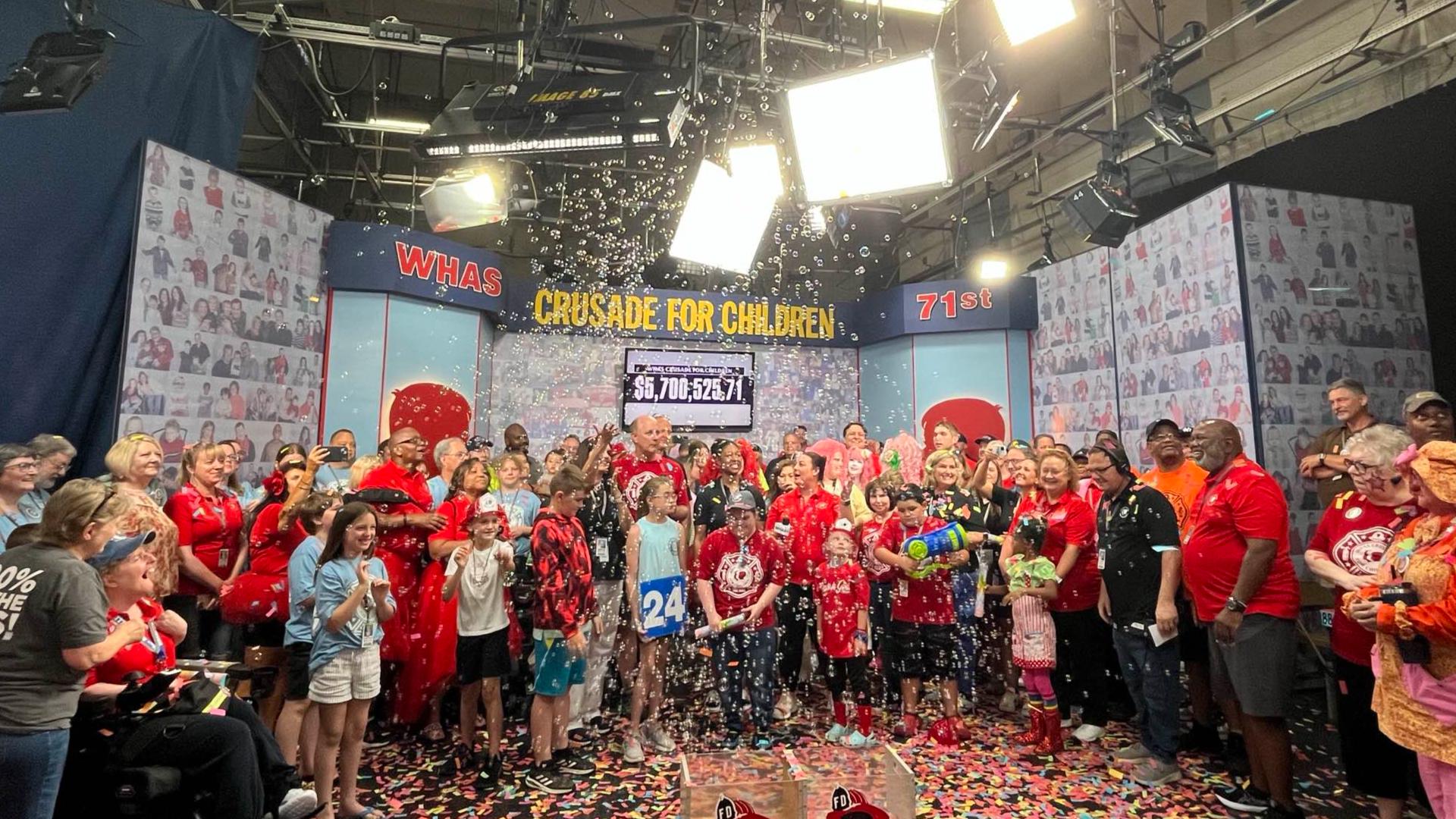 The organization that helps kids in Kentucky and southern Indiana celebrated its grand total Sunday night on WHAS-TV.