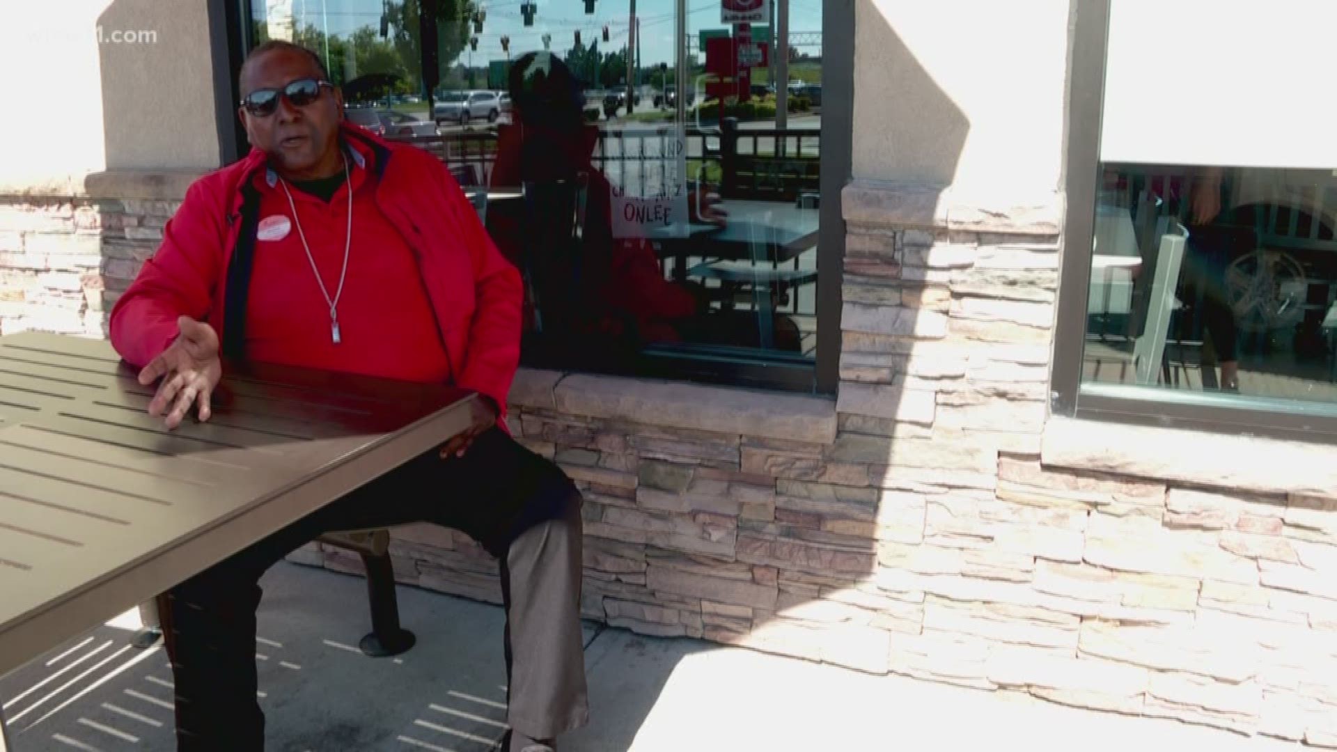 You'll find George Crawford at the St. Matthews Chick-fil-A five days a week, sharing his smile and songs.