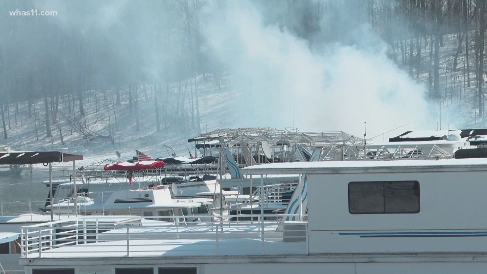 Investigators said at least seven of the eleven boats that were destroyed have now sunk. The fire broke out Friday morning on Patoka Lake in Dubois County.