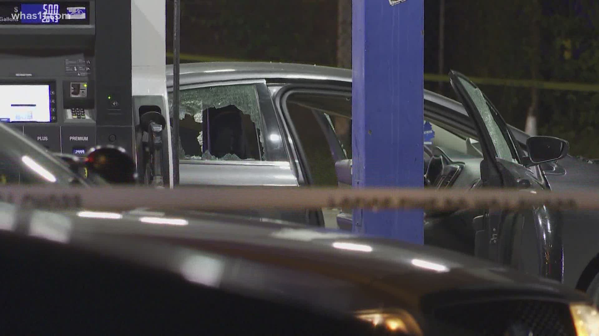A man was shot outside a Marathon gas station in the 1500 block of South Shelby Street.