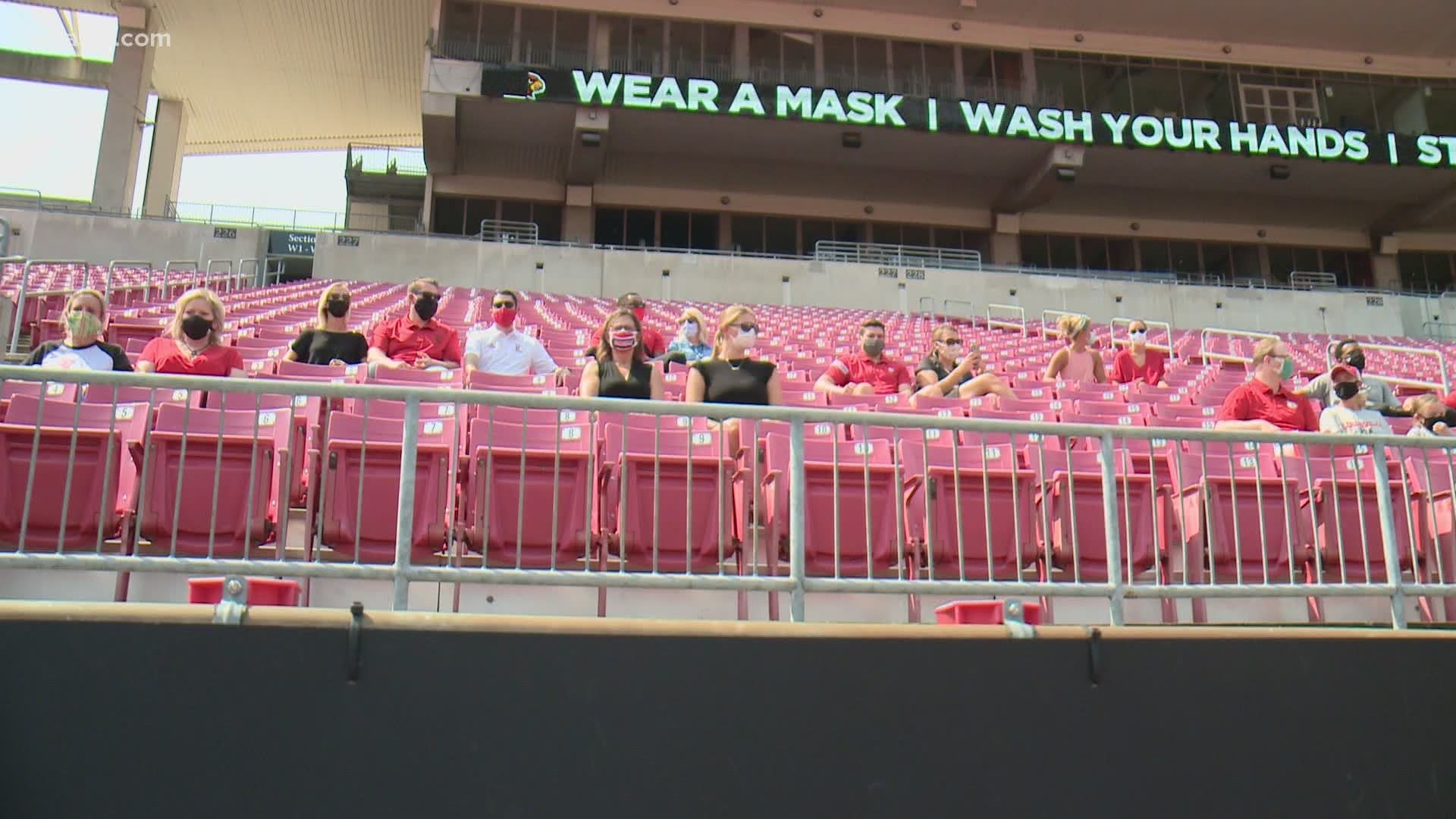 Only are 12,000 fans are allowed in the stands during Louisville's home opener against WKU Saturday.