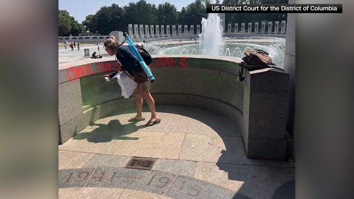 Kentucky woman charged with vandalizing WWII Memorial in Washington D.C. released from jail