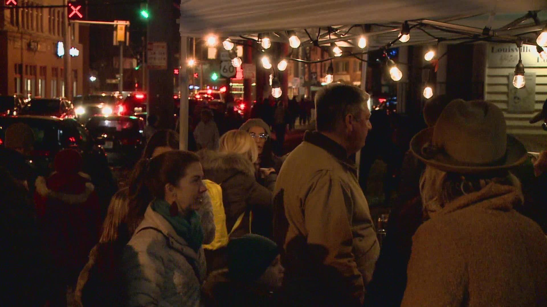 Patrons can enjoy free trolley rides, live music and the lighting of a huge Christmas tree.