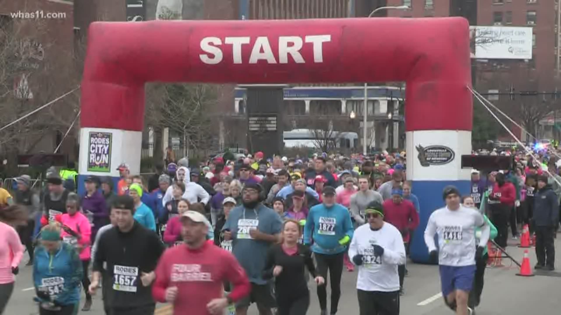 The rain held off this morning for the 39th running of the Rodes City Run 10K which benefits the WHAS Crusade for Children.