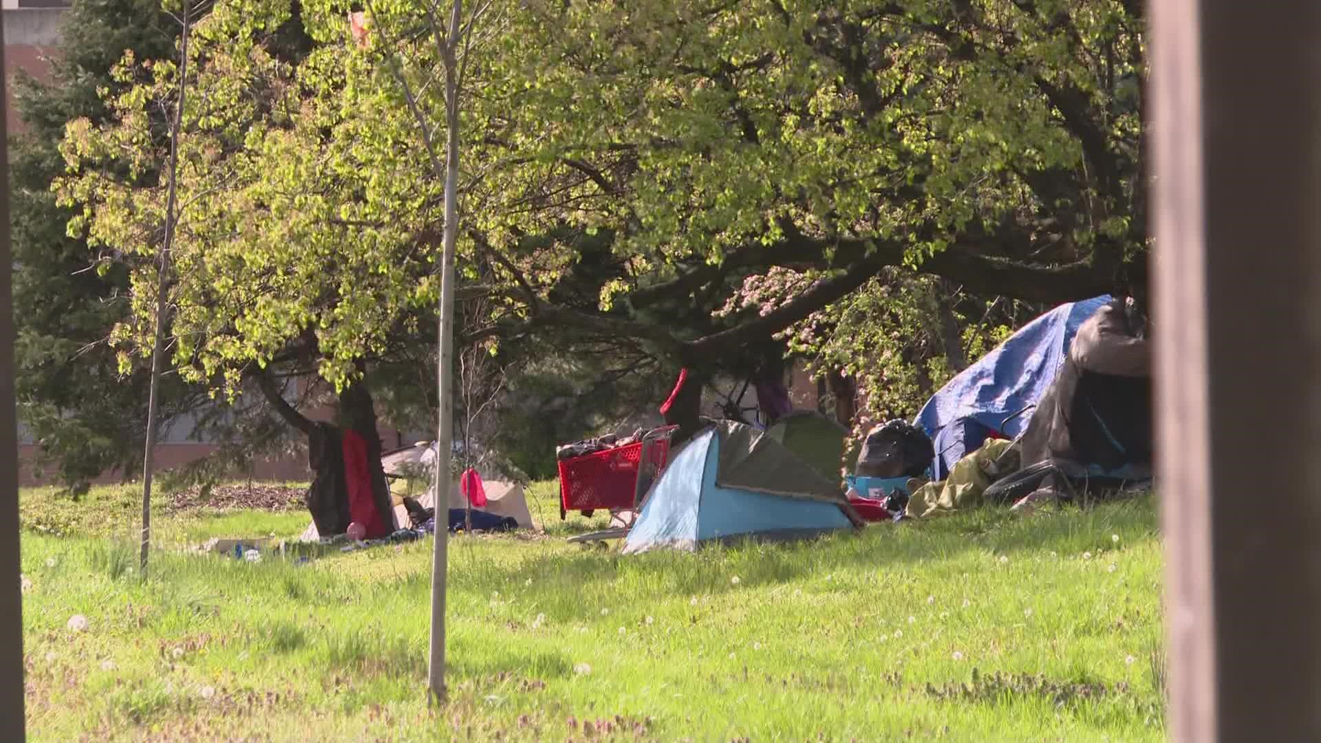 The changes make it illegal to camp or store personal property in public areas. People could get fines of up to $200 per day for a violation.