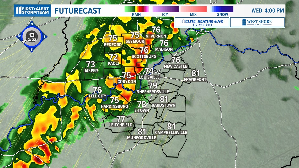 Louisville severe weather; Kentucky, southern Indiana storms