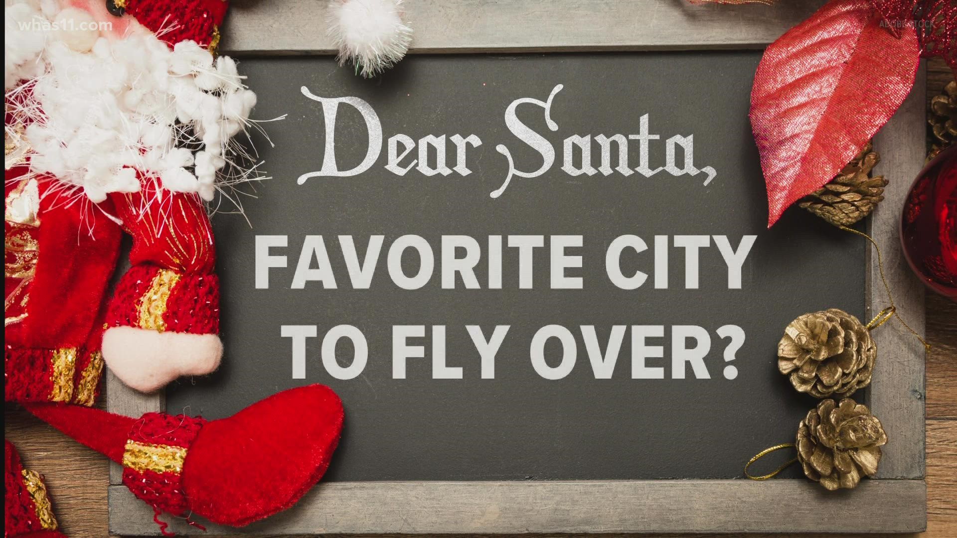 Santa is coming! Here's where he says are his favorite places to go over.