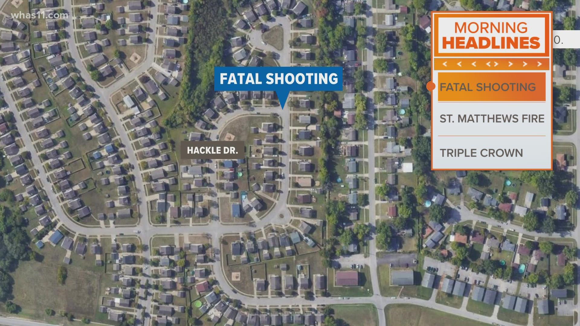 Officers found a woman who had died from a gunshot wound on Hackle Drive Friday night.