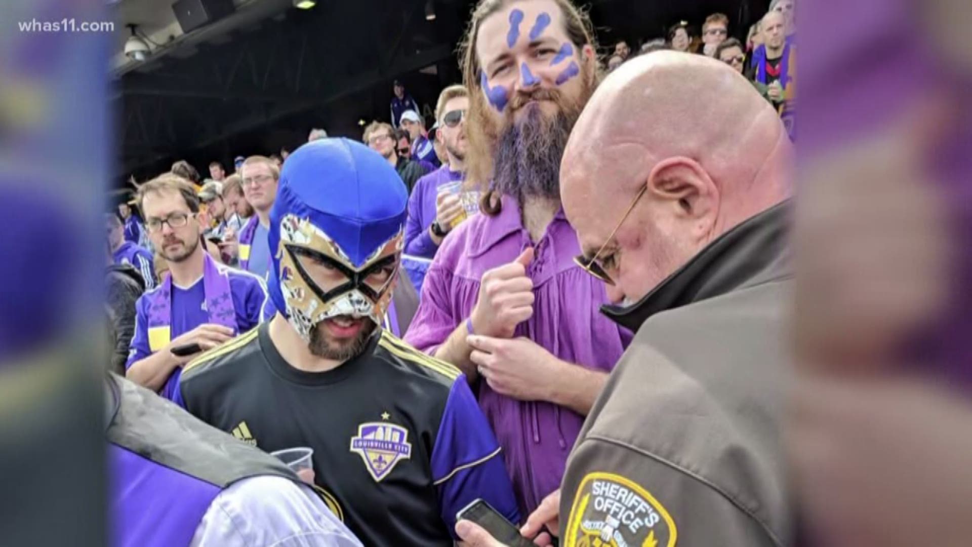 Lou. City soccer supporters told to take off masks during game