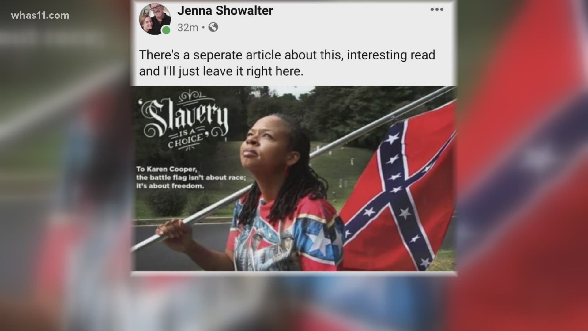 An LMDC officer was escorted out of the jail today and suspended without pay after concerns with social media posts favoring the Confederacy.