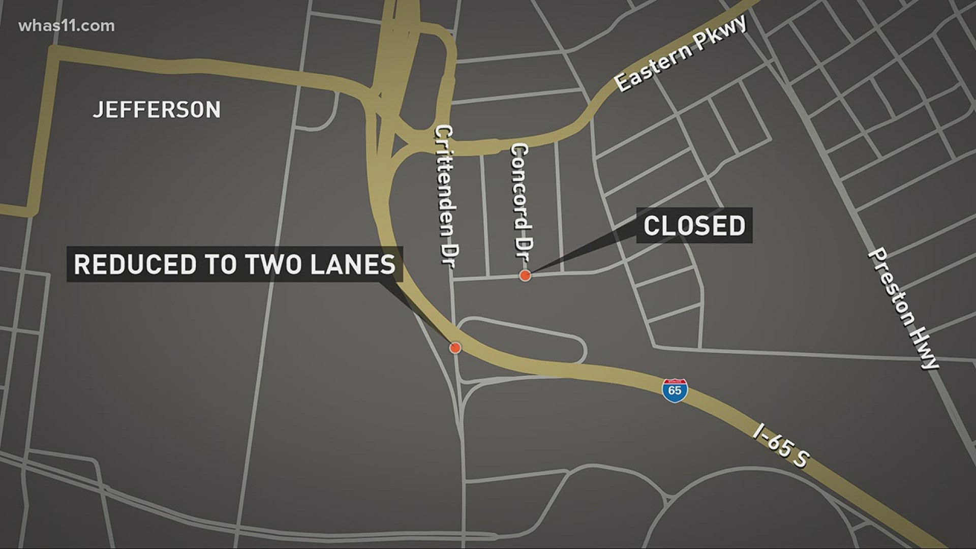 Lane closures due to Eastern Pkwy. project