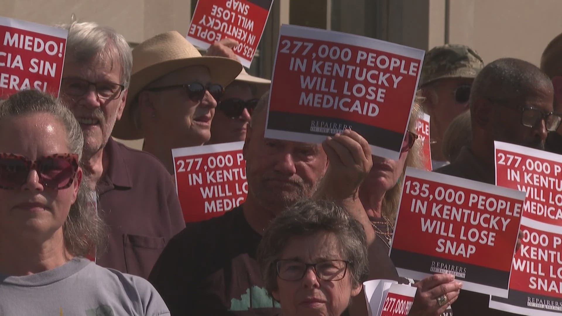 Snap Protest Louisville protesters call on Congress to reverse Medicaid, SNAP cuts ...