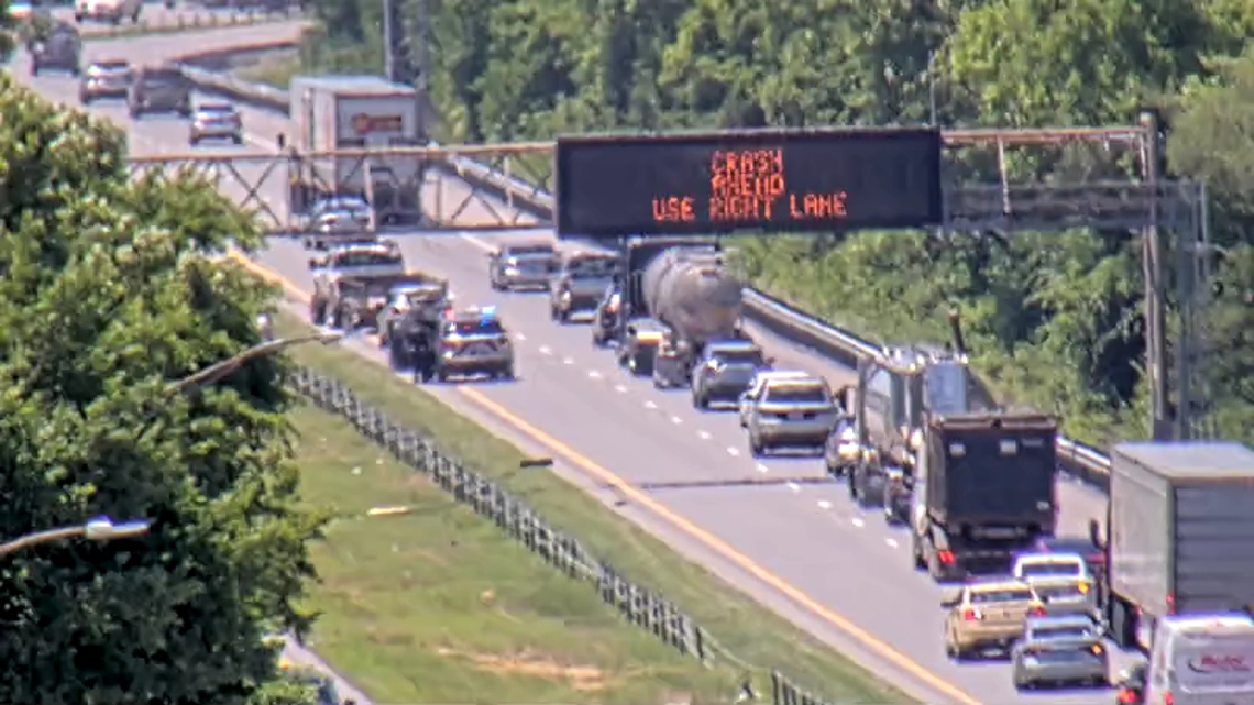 Crash causing traffic backup on I-64 near Grinstead Drive